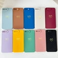 thumbnail image 3 of Compatible with iPhone 7 Plus Case, iPhone 8 Plus Case Luxury Gold Heart Pattern Soft Liquid Silicone Shockproof Case for Women Girls Side Cute Plated Heart Pattern Slim Case (Wine Red), 3 of 4