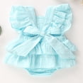 thumbnail image 3 of Toddler Baby Girl Solid Backless Bodysuit Jumpsuit Outfit Sunsuit, 3 of 6