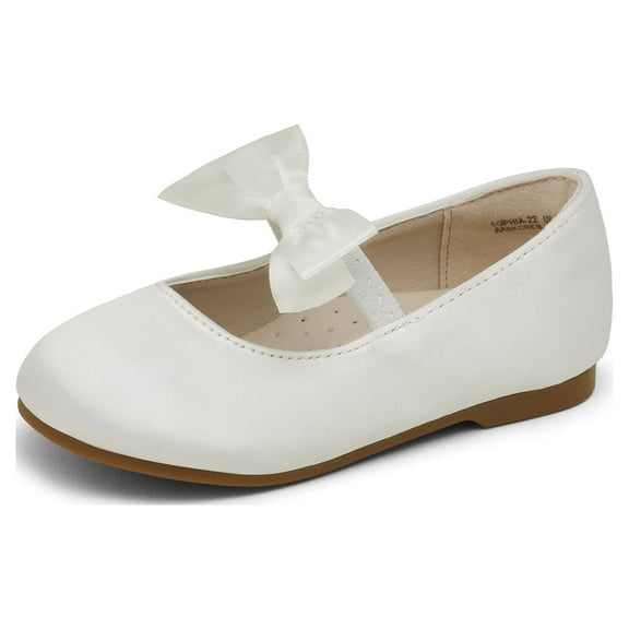 Dream Pairs Girls Mary Jane Flats Shoes Kids Lightweight Slip On Flat Shoes Casual Walking Shoes For Kids SOPHIA-22 WHITE Size 1