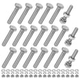 thumbnail image 1 of Uxcell Kit de tornillos de cabeza hexagonal de 20 piezas con tuercas, arandelas planas y de bloqueo M6x30mm, tornillos de acero inoxidable totalmente roscados, 1 of 1