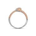 thumbnail image 2 of FB Jewels 10kt Two-tone Gold Womens Round Diamond Rope Rose-tone Band Ring 1/20 Cttw, 2 of 2