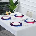 thumbnail image 5 of Round Plate Mat 15.4x15.4 Inchesx1 Placemat Table Mat Kitchen Mat Coffee Mat Fabric Thick, Strong Wear-Resistant, Heat Resistance Red Blue Light, 5 of 7