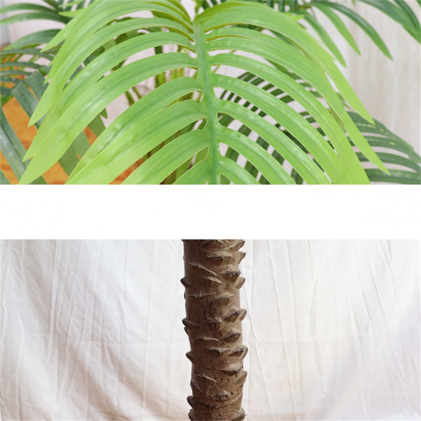 2pcs Artificial Palm Tree, 7ft Tall Artificial PhoenixPalm Tree, Outdoor Indoor Decor Fake Plants with 15pcs Adjustable Leaves, Artificial Tropical Coconut Tree in Pot for Patio, Poolside Decor