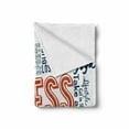 thumbnail image 2 of Fitness Soft Flannel Fleece Throw Blanket, Health Related Words Retro Style Typography Active Lifestyle, Cozy Plush for Indoor and Outdoor Use, 50" x 70", Orange Dark Blue White, by Ambesonne, 2 of 6