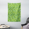 thumbnail image 1 of Hawaiian Tapestry, Vintage Style Inspired Exotic Pattern Continuous Banana Leaves Image, Wall Hanging for Bedroom Living Room Dorm Decor, 40W X 60L Inches, Pale Blue Yellow Green, by Ambesonne, 1 of 2