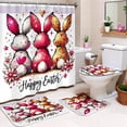 thumbnail image 6 of Costeam Easter Shower Curtain Set with Bunny Pattern, Waterproof Bathroom Decor with Holiday Theme for Easter Party Background Decoration, 6 of 6