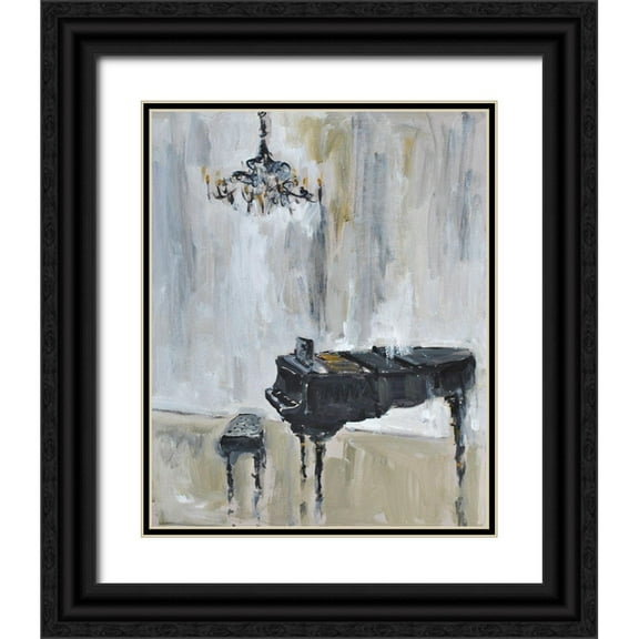 Stevens, Allayn 15x18 Black Ornate Wood Framed with Double Matting Museum Art Print Titled - Baby Grand -3