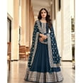 thumbnail image 2 of Wedding Wear Indian Designer Salwar Kameez Suits Pakistani Anarkali Gown Dress ( Blue, S - 38 ), 2 of 5