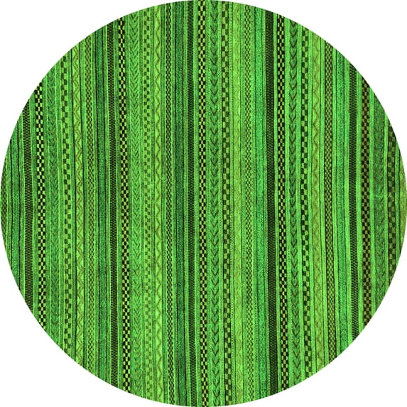 Ahgly Company Indoor Round Abstract Green Modern Area Rugs, 7' Round