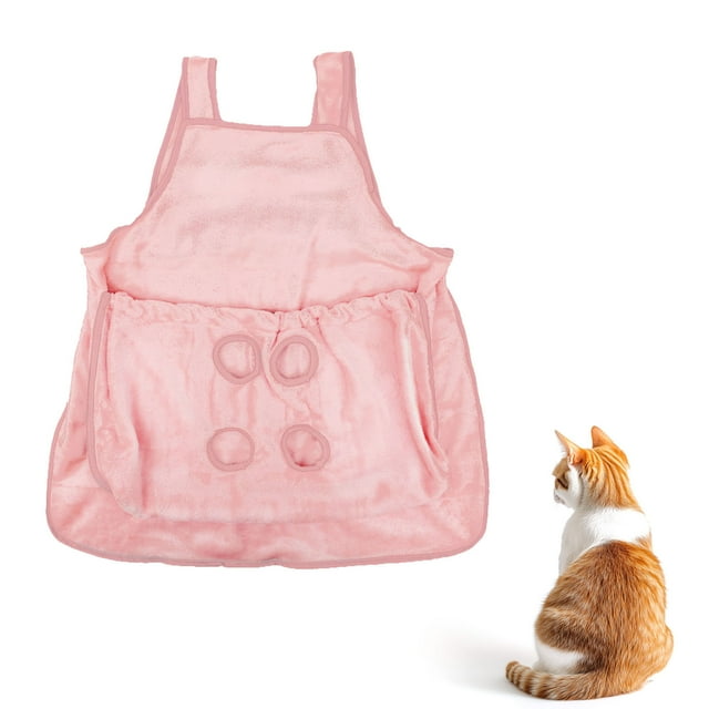 Cat Sling Soft Flannel Cat Apron With Holes Multifunctional Adjustable For Nail Cutting Cozy Sleeping Petting