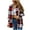 Red, variant on LEAVINGSUO Womens Fashion Winter Coats for Women Fashion Women Casual Pockets Printed Long Sleeve Tops Jacket Plaid Coat