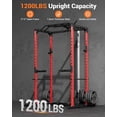 thumbnail image 3 of GARVEE Power Rack Cage,1200lbs Weight Rack with LAT Pulldown & Low Row,Multi-Function Squat Rack with More Training Attachment, 3 of 7