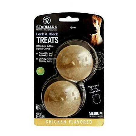 UPC: 0873199002595 | Starmark Lock & Block Chicken Medium Breed Dry Dog Treat 2 Ct