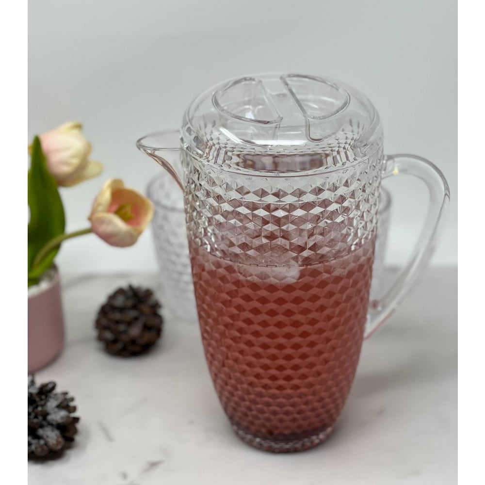 2.5 Quart Clear Diamond Acrylic Serving Pitcher