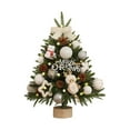 thumbnail image 2 of 18 Inch Mini Merry Christmas Tree Tabletop Artificial DIY Pine Xmas Tree with Balls & Pines & Angel Set Desktop Small Green Christmas Decoration for Table Desk Home Party (White), 2 of 6
