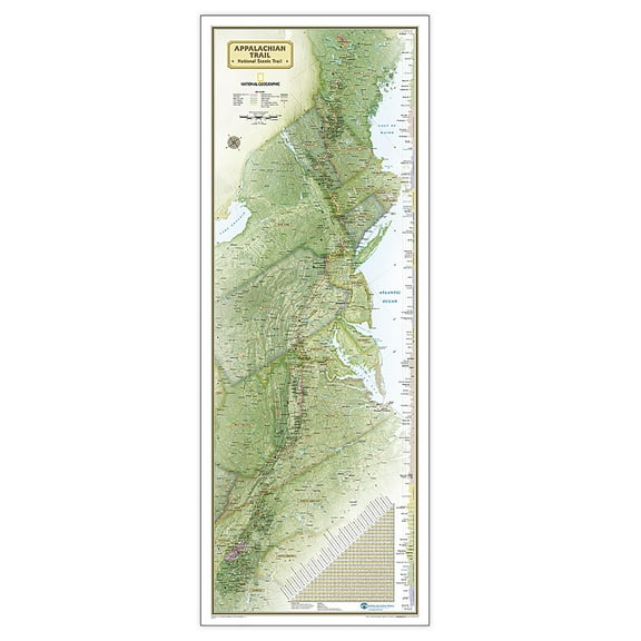 National geographic: appalachian trail wall map wall map - laminated (18 x 48 inches): 9781597755672
