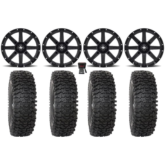 MSA Clutch 15" Wheels Black 33" RC500 Tires Kawasaki Mule Pro FXT