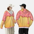 thumbnail image 6 of Daiia Pink Ice Cream UPF 50+ Sun Protection Hoodie Jacket Lightweight Long Sleeve Sun Shirt for Women Men with Pocket Hiking Outdoor-Medium, 6 of 9