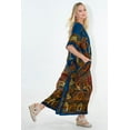 thumbnail image 3 of Miss Lavish London Women’s Long Kaftan Dress – Plus Size Maxi Caftan, Full-Length Beach Cover Up, Boho Resort Wear, Modest Summer Dress for Vacation & Lounge-Teal,2XL, 3 of 6
