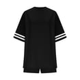 thumbnail image 4 of LEWKW Womens Oversized T-Shirt & Biker Shorts Sets Striped Sleeve Activewear Casual Summer Loungewear Varsity Style Athletic 2 Piece Matching Outfits, 4 of 5