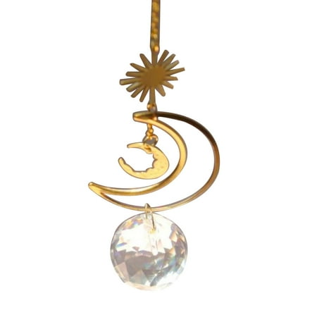 

Dasbsug Sun Catcher Moon Star Sun Garden Crystal Pendant Chandeliers Lamps Light Pendant