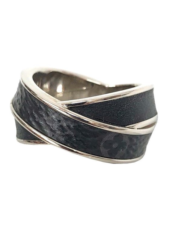 Pre-Owned Louis Vuitton Monogram Eclipse Bague Entrelac Ring M62685 Size M Men's