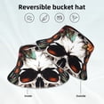 thumbnail image 3 of Kll Flower Horn Skull Bucket Hat for Women Men Packable Travel Beach Sun Hat Outdoor Rave Accessories Reflective Fisherman Cap, 3 of 6