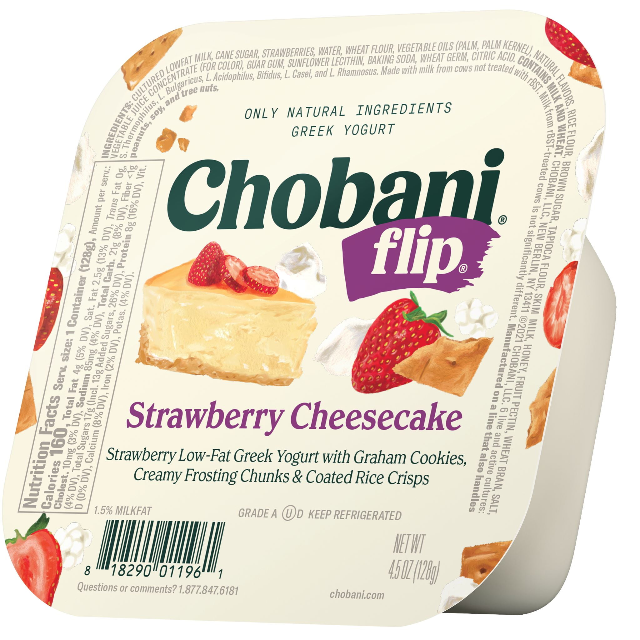 Chobani Flip LowFat Greek Yogurt, Strawberry Cheesecake 4.5 oz