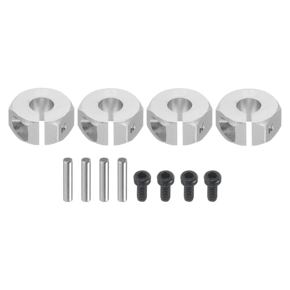 Aluminum 12mm Wheel Hex Hubs Drive Adapters Silver 6mm Thickness for RC Car Upgrade Replacement Parts 4Pcs