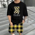 thumbnail image 2 of WILLBEST Conjunto de Camiseta y Pantalones Cortos de Verano para Hombre, Informal, con Estampado de Oso, Diseño A Cuadros, para Gimnasio, Deportes y Vacaciones, 2 of 6