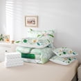 thumbnail image 6 of jejeloiu Cute Flower Floral 7pcs Bedding Comforter Set,Modern Aesthetic Glass Queen Bedding Sets,Green White Queen Sheet Sets For Men Women,Luxury Bedroom Decor Reversible, 6 of 8
