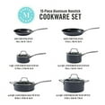 thumbnail image 2 of Martha Stewart 10-Piece Aluminum Non-Stick Enamel Cookware Set, Gray, 2 of 7