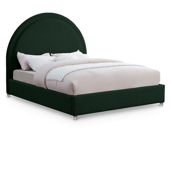 Meridian Furniture Milo Green Fabric Queen Bed