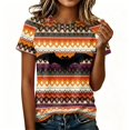 thumbnail image 5 of Halloween Shirts for Women Crewneck Short Sleeve Funny Castle Printed Tunic Tops Loose Halloween Costume, 5 of 7