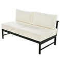 thumbnail image 6 of Harper & Bright Designs Outdoor Patio Furniture Set L-Shaped Aluminum Sectional Sofa All-Weather Patio Conversation Set with Cushions for Garden Backyard, White, 6 of 15