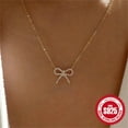 thumbnail image 2 of Ins Style S925 Sterling Silver Diamond Bow Necklace, 2 of 2
