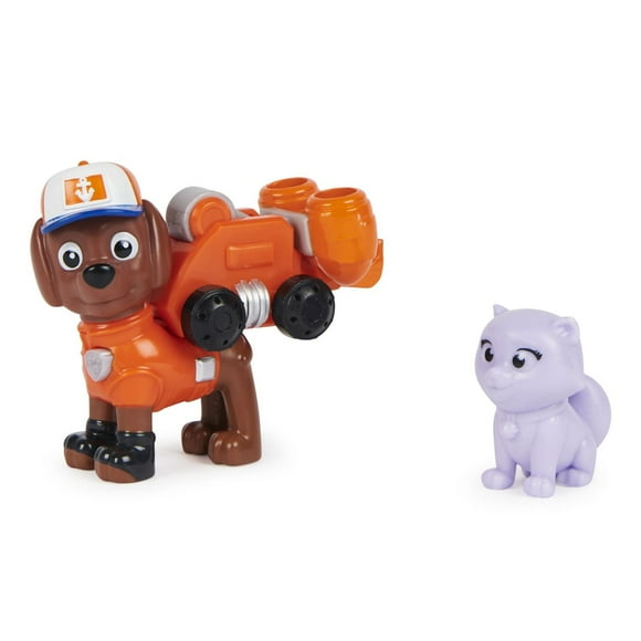 PAW Patrol, Big Truck Pups Zuma Action Figure with Clip-on Rescue Drone, Command Center Pod and Animal Friend Kids Toys Ages 3 and up