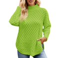 thumbnail image 1 of Gibobby Casual Suéter para Mujer, Suéter de cuello alto para mujer, de punto trenzado, de color sólido, de punto, para mujer(Verde,M), 1 of 5