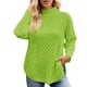 thumbnail image 1 of Suéter de punto de color sólido Gibobby de Manga larga cuello Redondo para mujer Verde L, 1 of 5