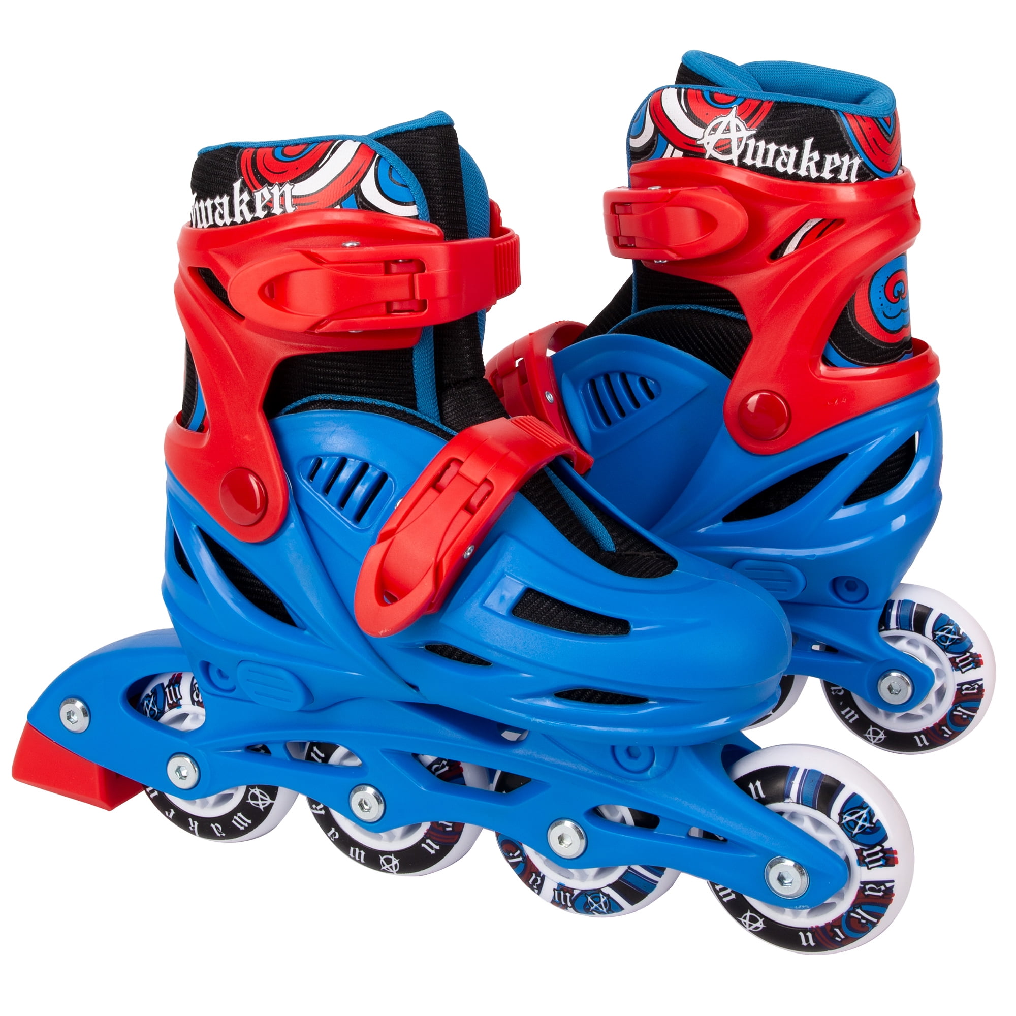 Awaken Adjustable Size Inline Roller Skates Kids Youth Boys Girls Youth (Blue, Youth 13- Kids 3)
