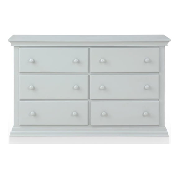 Pemberly Row Traditional Wood 6-Drawers Double Dresser Gray