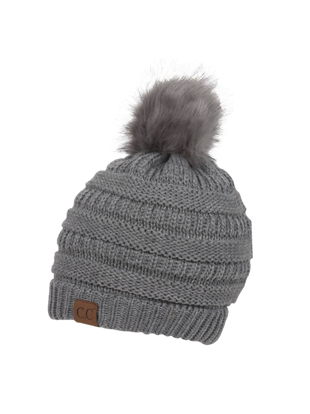 Gravity Threads Knit Pom Pom Beanie Hat 