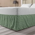 thumbnail image 1 of Floral Bed Skirt, Botanical Layout of Small Flowers Leaves and Branches Natural Greenery, Elastic Bedskirt Dust Ruffle Wrap Around for Bedding Decor, 4 Sizes, Peacock Green Eggplant, by Ambesonne, 1 of 2