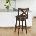 thumbnail image 3 of Costway Swivel Stool 24'' Counter Height X-Back Upholstered Dining Chair Kitchen Espresso, 3 of 6