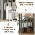 thumbnail image 6 of Metal Bunk Bed Twin Over Twin, Heavy Duty Bunkbeds Frame with Arched Guardrail and Safety Ladder, Sturdy Steel Bed , Space-Saving, No Box Spring Needed, Matte Gray, 6 of 7