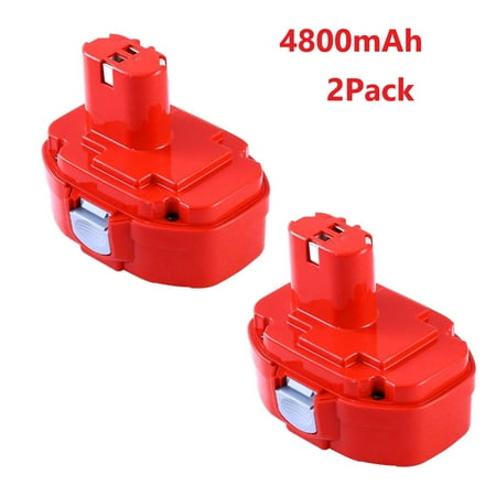 

DASNITE for Makita 1822 1833 Battery 18V 4800mAh Ni-MH Red Compatible with 1834 1823 1833 1835 PA18 2Pack