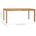 thumbnail image 4 of vidaXL Garden Dining Table 180x90x77 cm Solid Teak Wood, 4 of 5