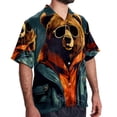 thumbnail image 2 of Vintage Bear Men's Casual Spread Collar Hawaiian Short Sleeve Button Down Summer Beach Tops, 2 of 6