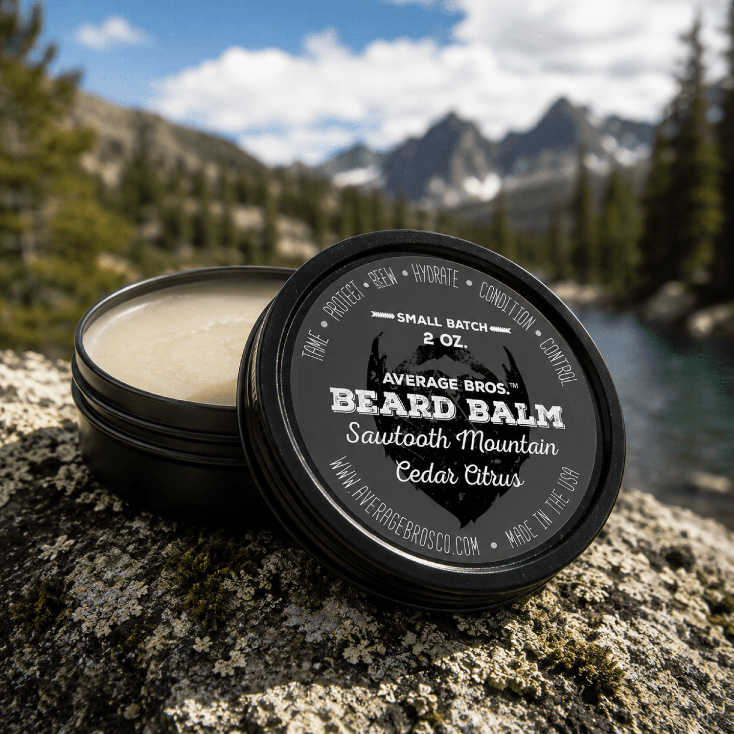 Average Bros Sawtooth Cedar Citrus Beard Balm, 2oz.