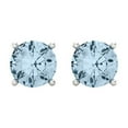 thumbnail image 3 of 3 ct Screw-Back Stud Earrings for Women | 7.5mm Round Cut Natural Swiss Blue Topaz | 18K White Gold, 3 of 5